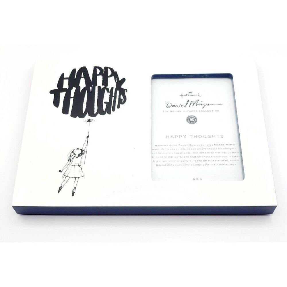 Hallmark Picture Frame Daniel Miyares Happy Thoughts 4x6 photo White & Blue